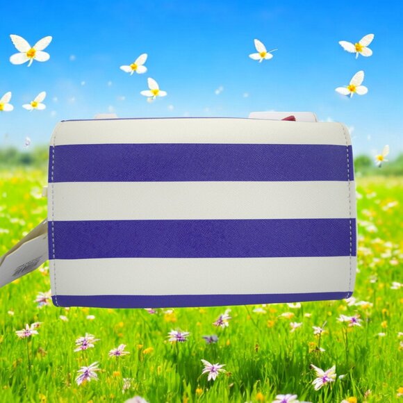 Retro Pin-Up Striped Clutch Purse – 60s Mod Vintage Convertible Crossbody Bag - Picture 11 of 16